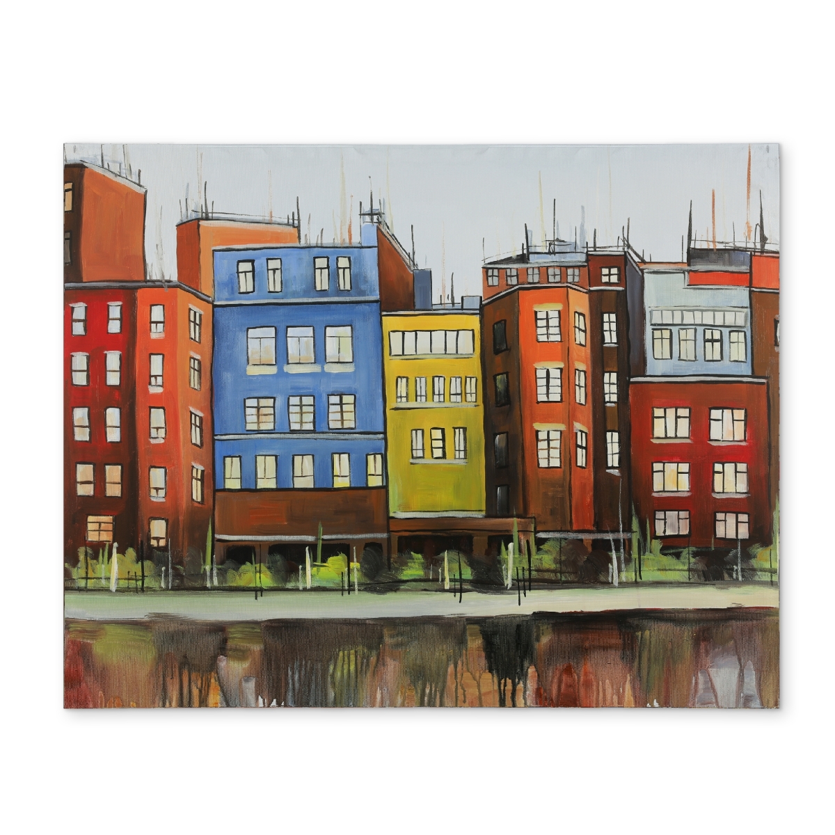 Picture of Begin Home Decor CPPM1418D9TW3N 14 x 18 in. Boston Colorful Buildings Polyester Placemat - Home Decor