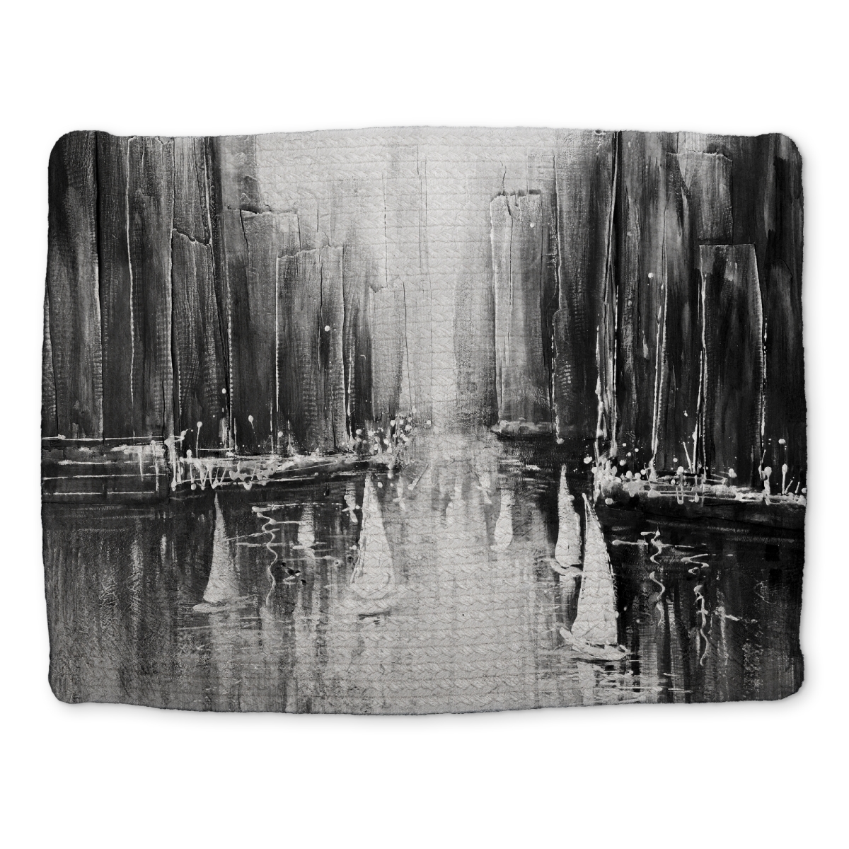 Picture of Begin Home Decor CBPM14184P8N7T 14 x 18 in. White Coastal Bedroom Placemat - Grayscale Boats Design
