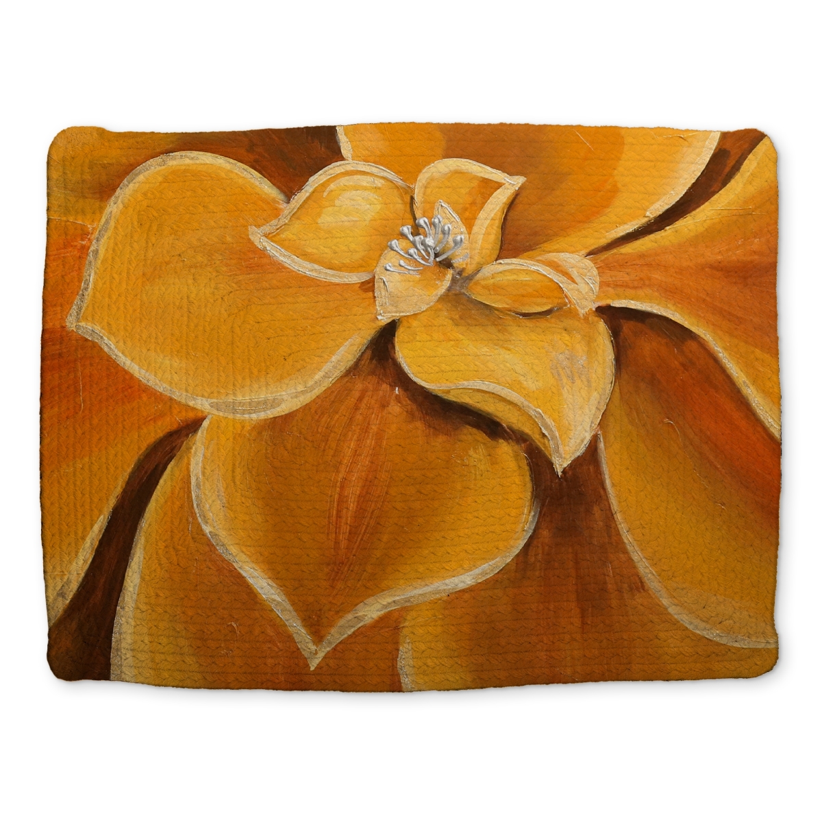 Picture of Begin Home Decor CBPM1418DD2ZLJ 14 x 18 in. Orange Flower Closeup Botanical Braided Polyester Placemat