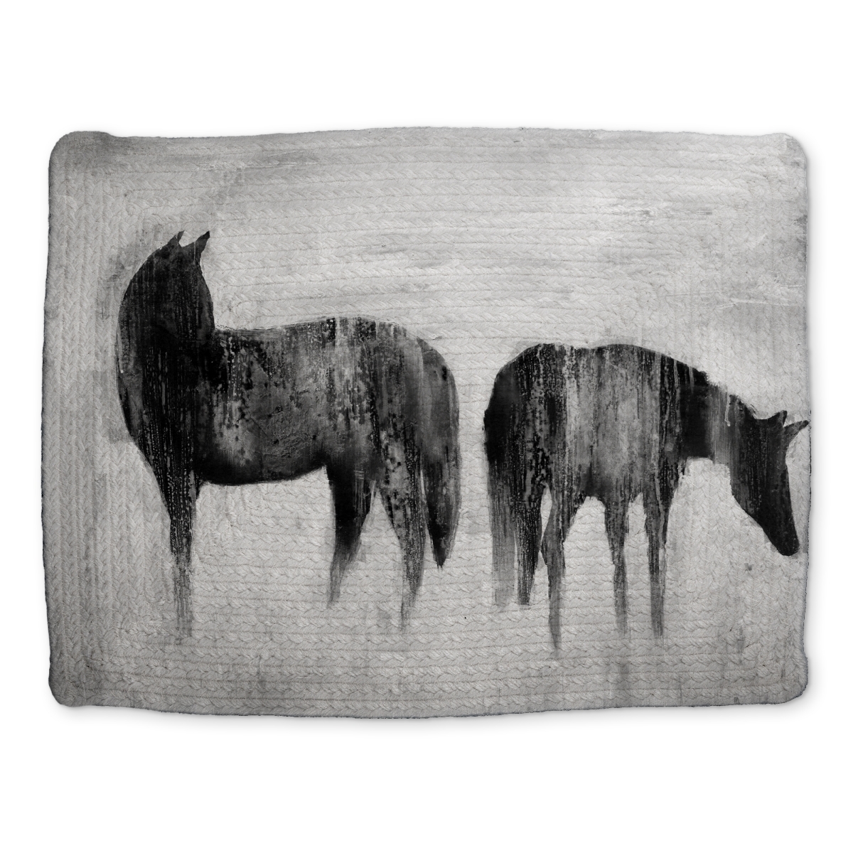 Picture of Begin Home Decor CBPM14181F4VC2 14 x 18 in. White Horse Bedroom Braided Polyester Placemat - Home Decor
