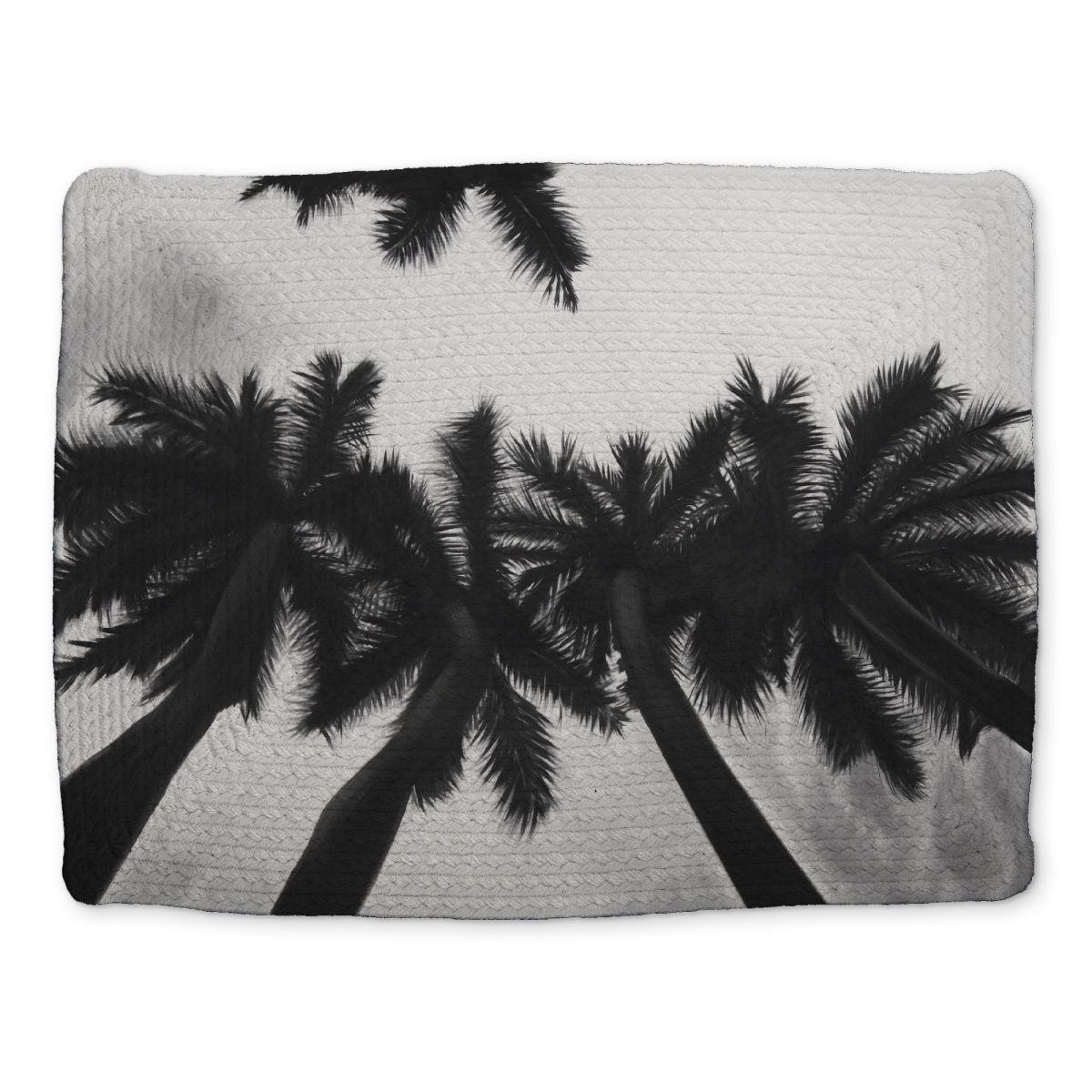 Picture of Begin Home Decor CBPM1418V7NL4Y 14 x 18 in. Coastal Monochrome Palm Trees Braided Placemat - Home Decor
