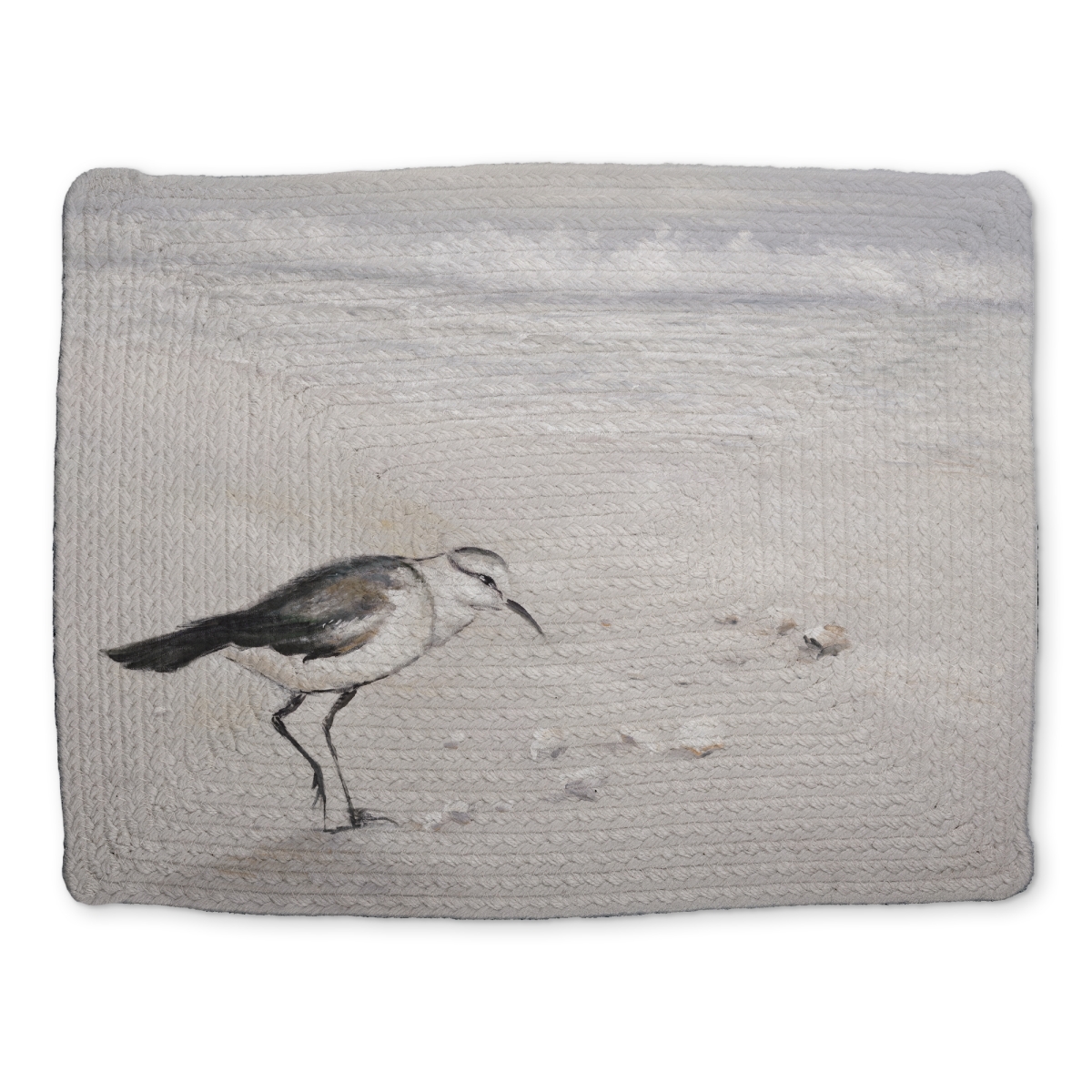 Picture of Begin Home Decor CBPM14185P5YPX 14 x 18 in. White Semipalmated Sandpiper Braided Placemat - Home Decor