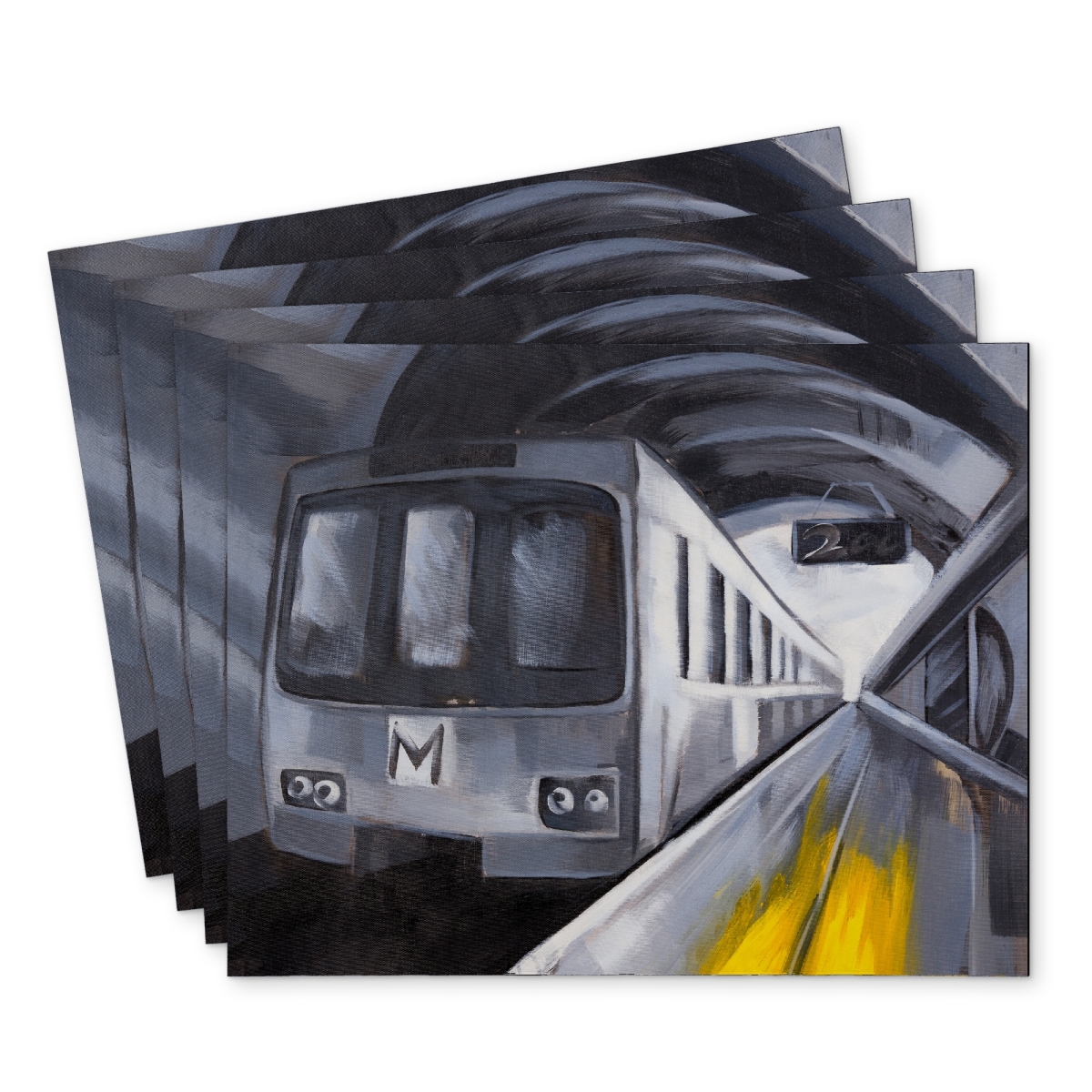 Picture of Begin Home Decor C4PP1418267D2W 14 x 18 in. Subway Polyester Placemat - Stylish Home Decor Accessory - Set of 4