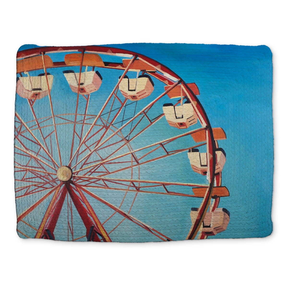 Picture of Begin Home Decor CBPM1418JG1UEQ 14 x 18 in. Contemporary Blue Braided Polyester Placemat - Ferris Wheel
