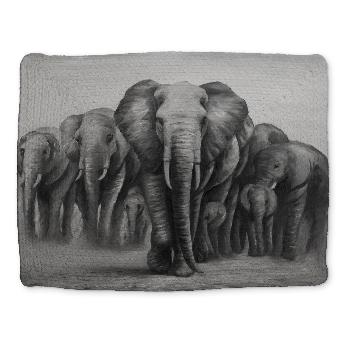 Picture of Begin Home Decor CBPM14181TO2SD 14 x 18 in. Gray African Elephant Placemat - Herd of Elephants Home Decor