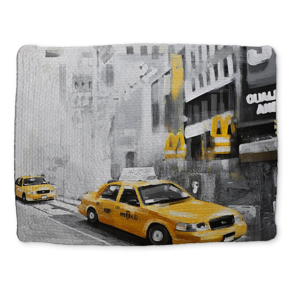 Picture of Begin Home Decor CBPM1418X6MSIV 14 x 18 in. NYC Taxis Braided Placemat - Gray Cities Home Decor