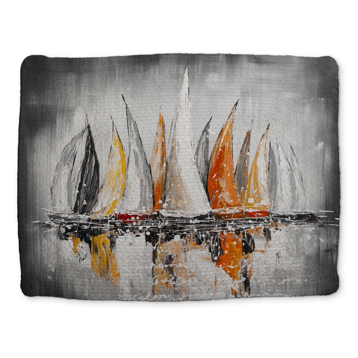 Picture of Begin Home Decor CBPM1418ZCDRYU 14 x 18 in. Sails on the Winds Gray Braided Polyester Placemat - Home Decor