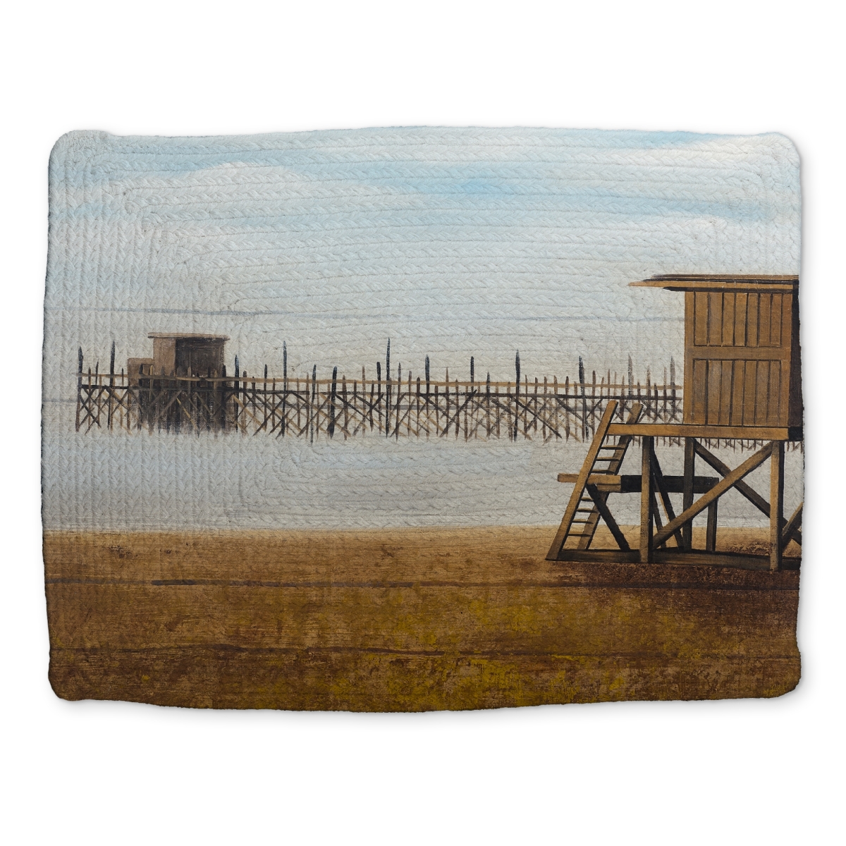 Picture of Begin Home Decor CBPM14184CJJB7 14 x 18 in. Coastal Sea Blue Braided Polyester Placemat - Beach Home Decor