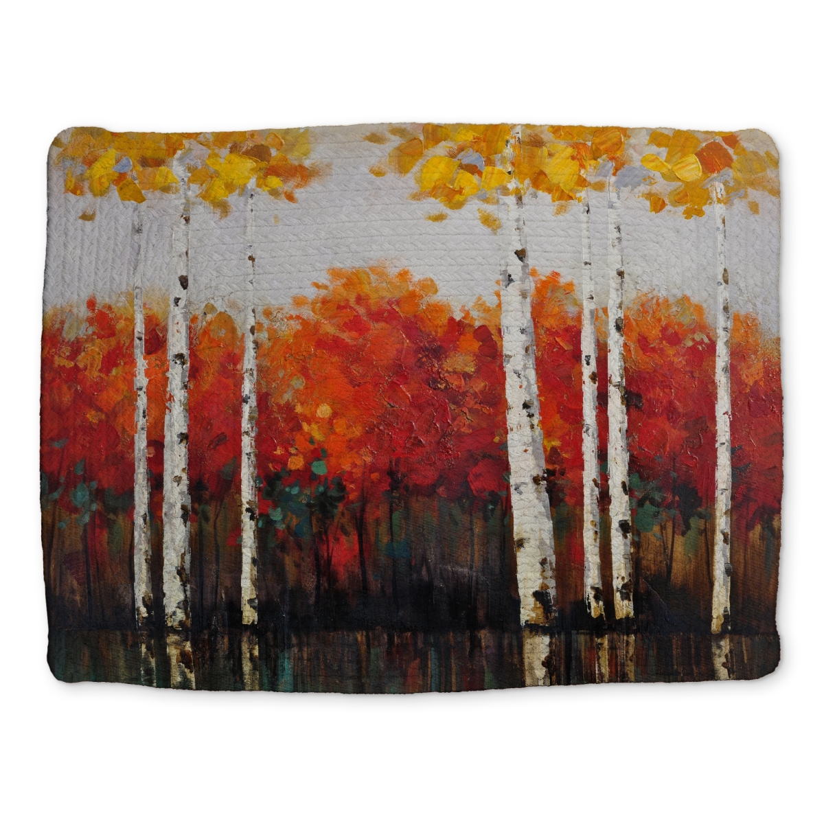 Picture of Begin Home Decor CBPM1418WMSN7L 14 x 18 in. Birches by Fall - Braided Polyester Placemat for Bedroom Decor