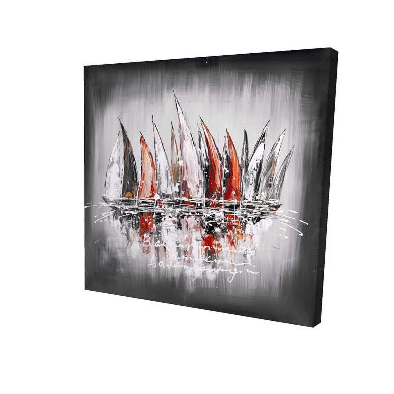 32 x 32 in. Sailboats with Paint Splash-Print on Canvas