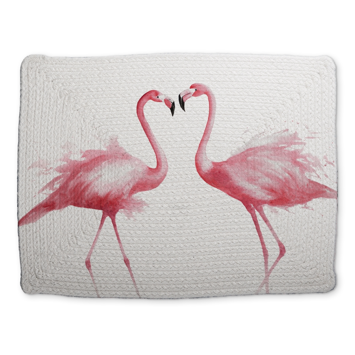Picture of Begin Home Decor CBPM1418PQXQRY 14 x 18 in. Two Pink Flamingo Watercolor Braided Placemat - Home Decor