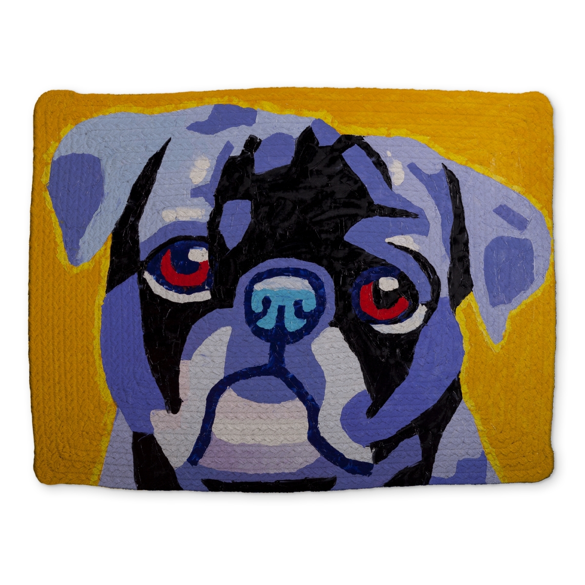 Picture of Begin Home Decor CBPM1418Q0DI96 14 x 18 in. Flash the Pug Braided Polyester Placemat - Contemporary Decor