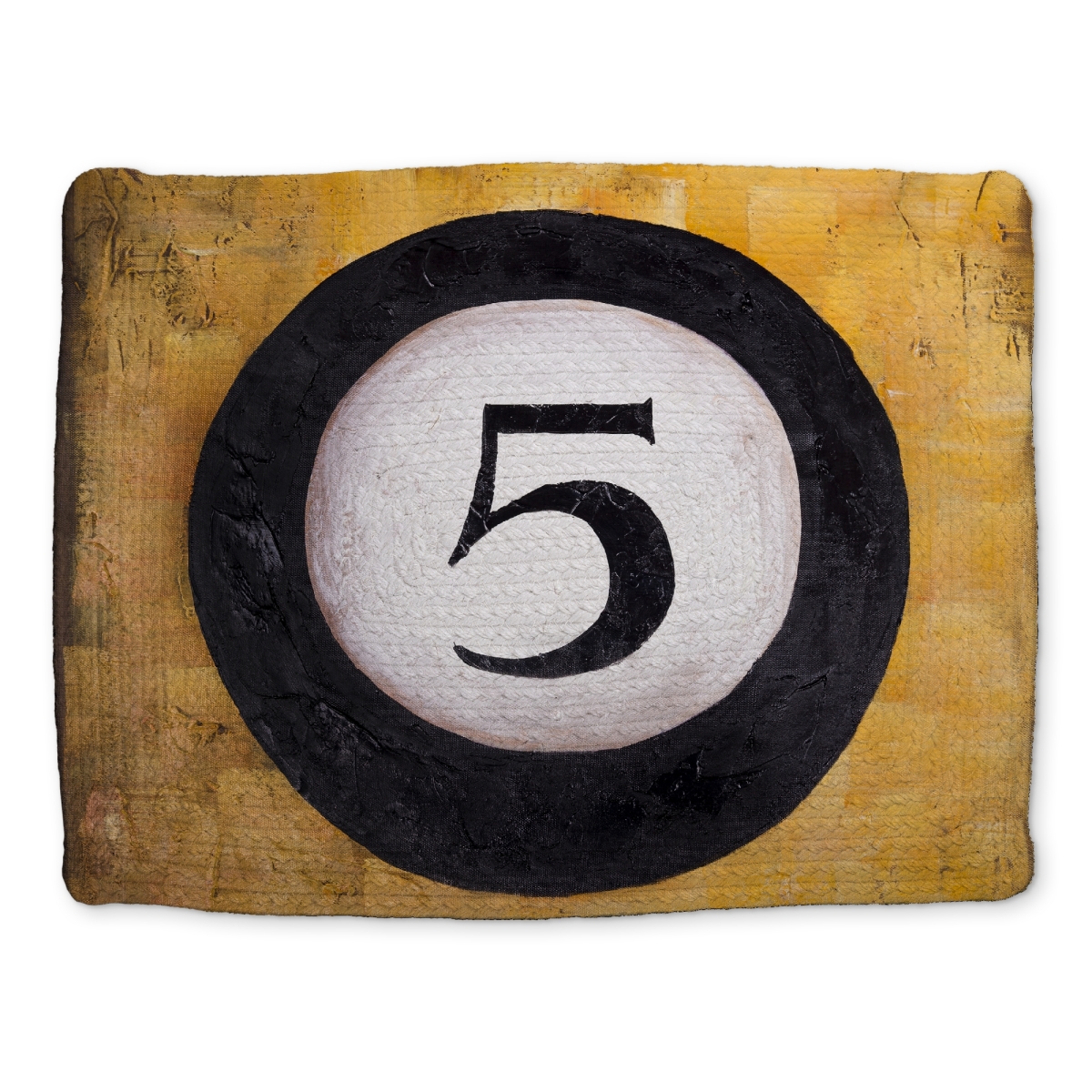 Picture of Begin Home Decor CBPM1418YVY4B4 14 x 18 in. Billiard Ball No. 5 Braided Polyester Placemat - Home Decor