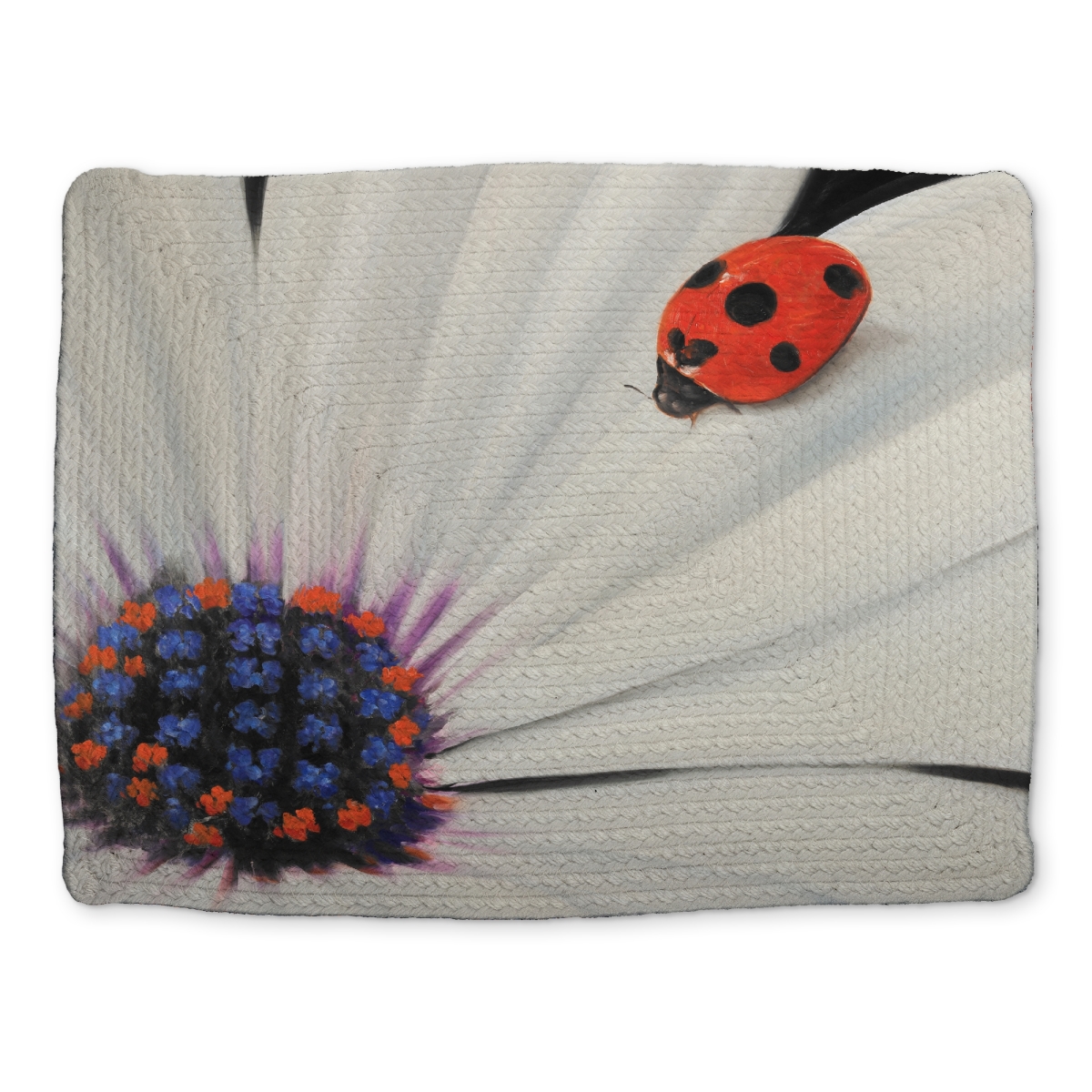 Picture of Begin Home Decor CBPM1418V7HVC5 14 x 18 in. Romantic White Daisy & Ladybug Placemat - Floral Bedroom Decor