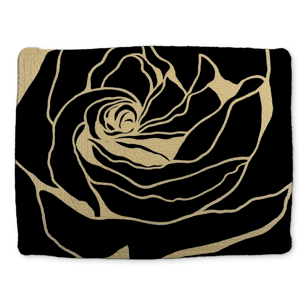 Picture of Begin Home Decor CBPM1418JLILJM 14 x 18 in. Silhouette of A Rose Black Bedroom Braided Placemat - Home Decor