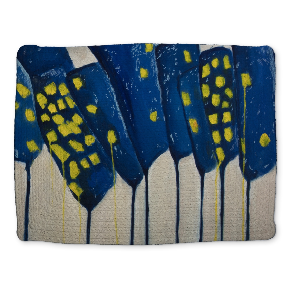 Picture of Begin Home Decor CBPM14187GAG8W 14 x 18 in. Blue Abstract Contemporary Braided Polyester Placemat - Home Decor