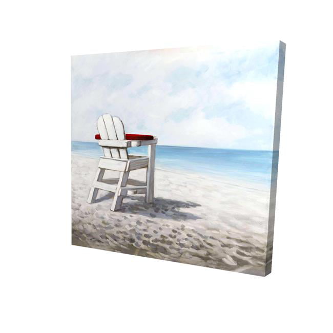 32 x 32 in. White Beach Chair-Print on Canvas