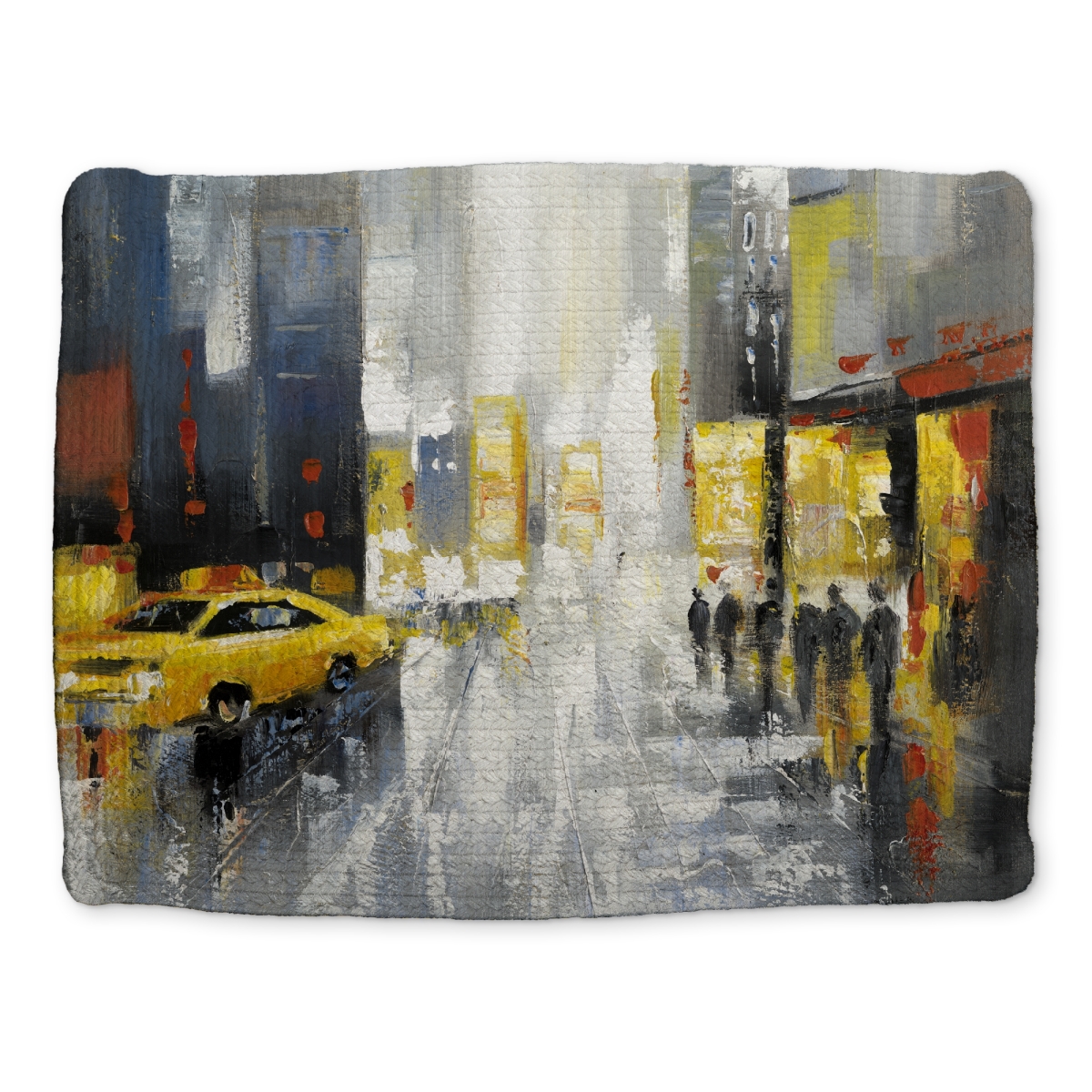 Picture of Begin Home Decor CBPM1418ZBZG6F 14 x 18 in. Rainy Busy Street Braided Polyester Placemat - Home Decor