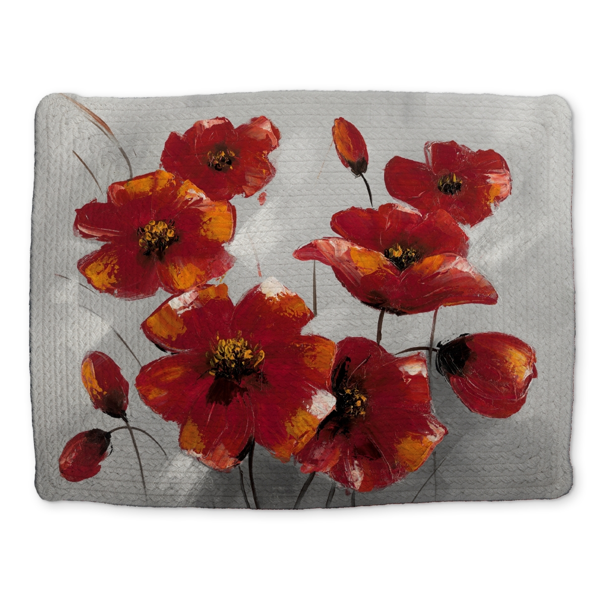 Picture of Begin Home Decor CBPM1418LCQBBA 14 x 18 in. Botanical Anemone Floral Braided Polyester Placemat - Home Decor