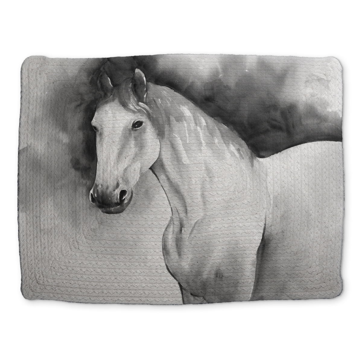 Picture of Begin Home Decor CBPM1418JUZS5Y 14 x 18 in. Minimalist Domino Horse Farm Animals Polyester Placemat Decor