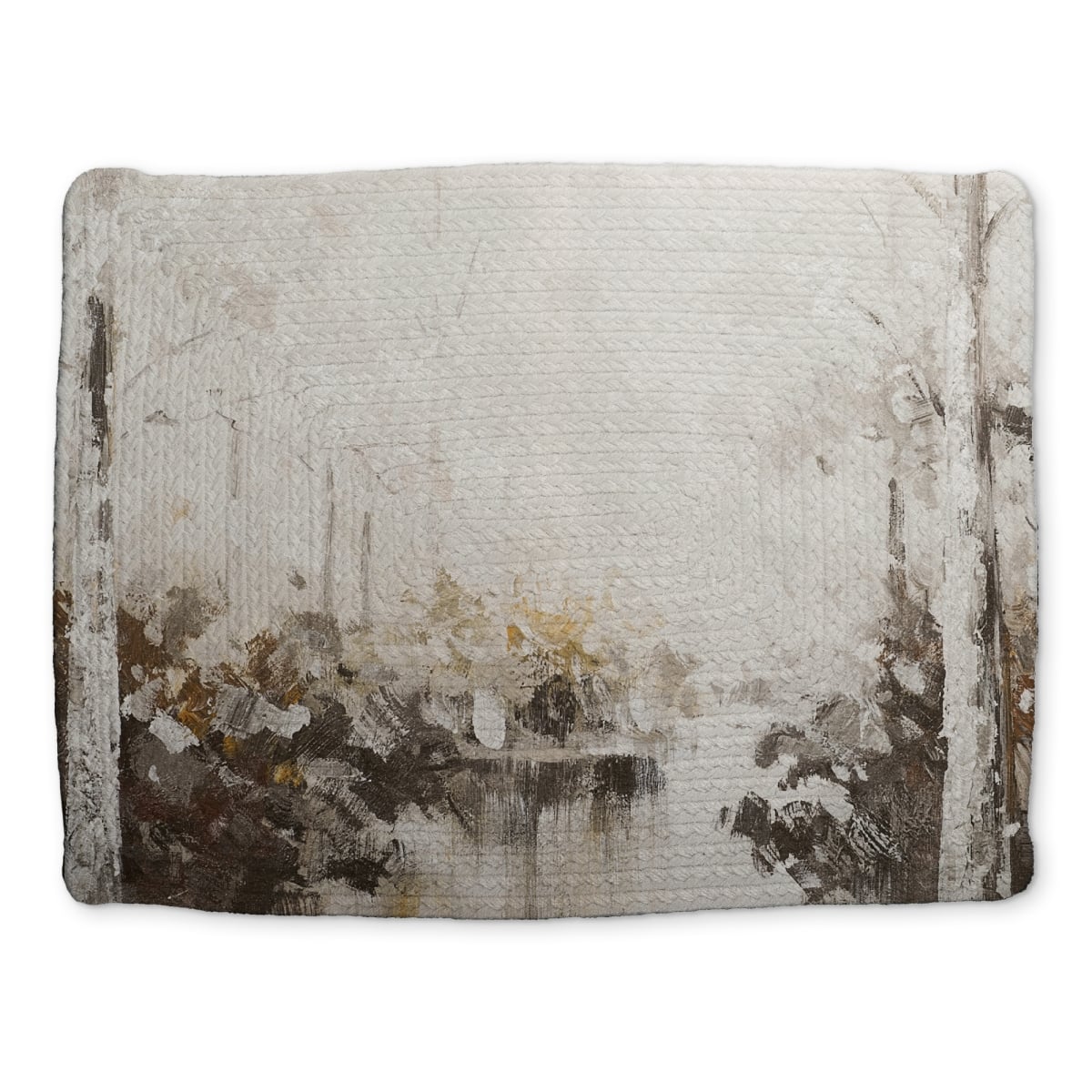 Picture of Begin Home Decor CBPM141838JLIC 14 x 18 in. Abstract White Forest Brown Braided Placemat - Home Decor
