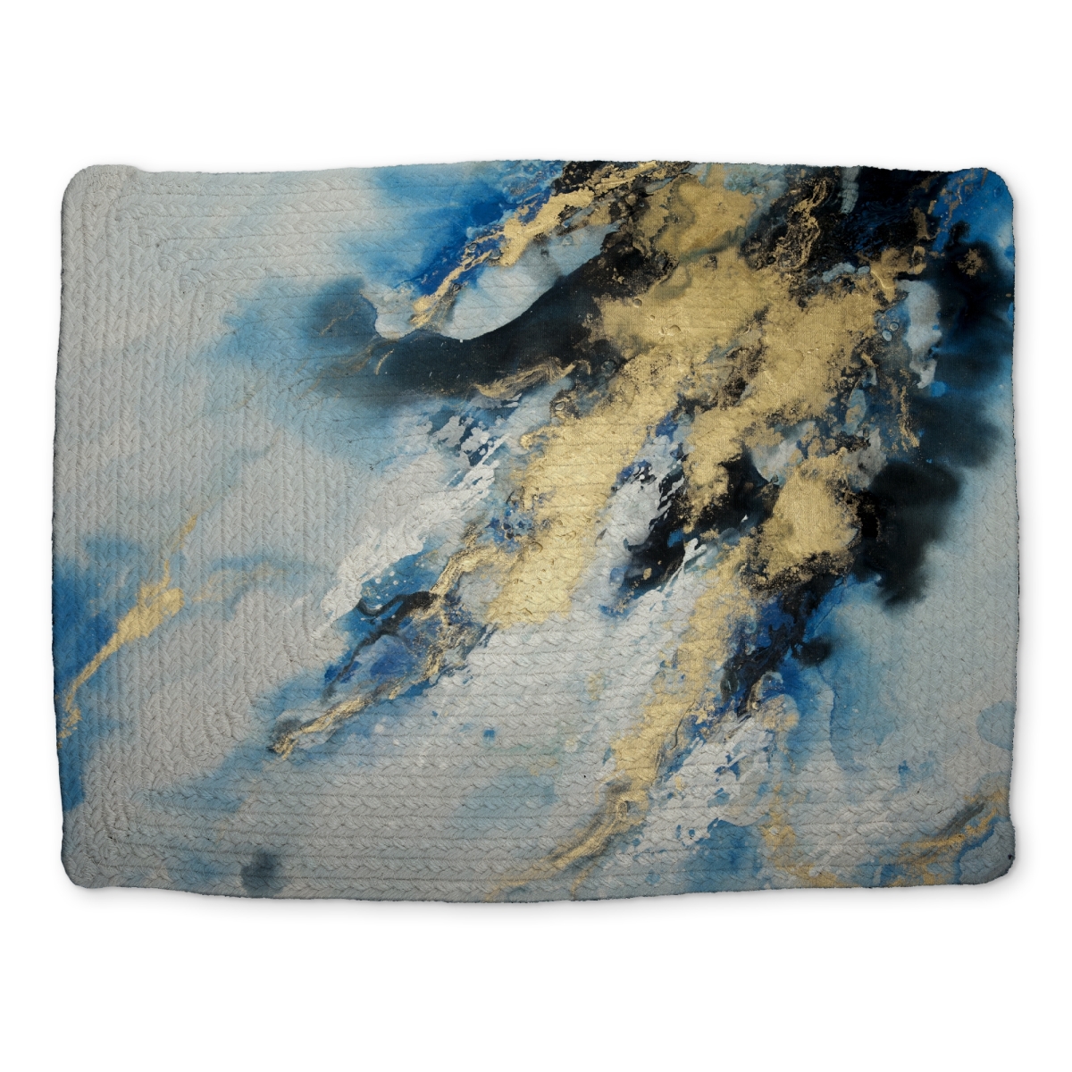 Picture of Begin Home Decor CBPM1418YMH2UY 14 x 18 in. Modern Blue Marble Braided Polyester Placemat - Home Decor