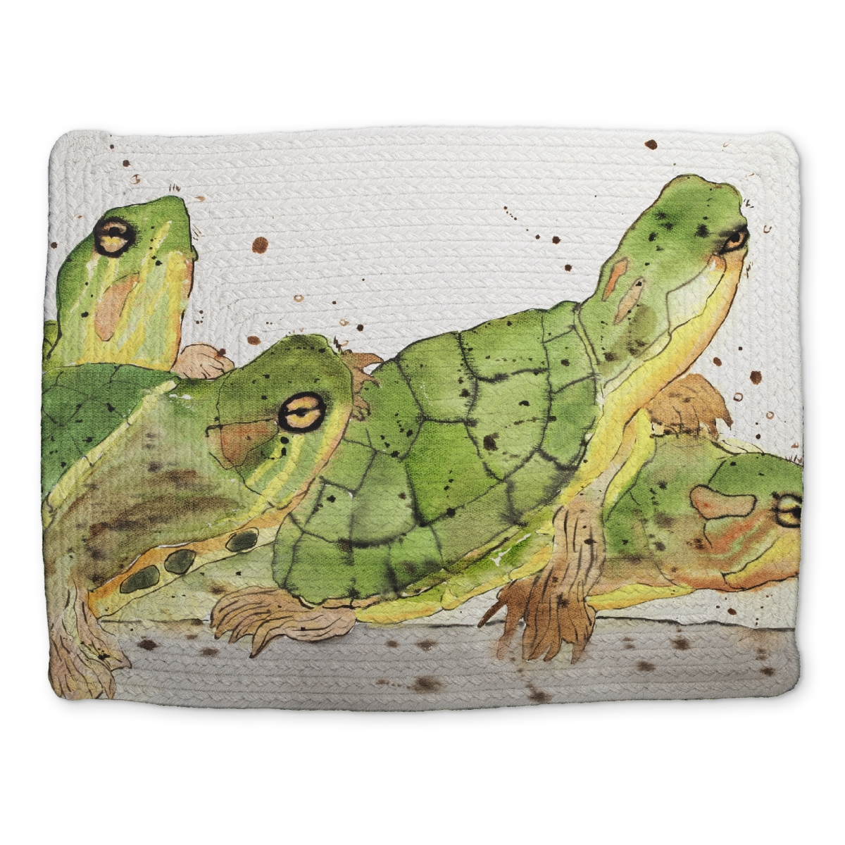 Picture of Begin Home Decor CBPM1418QJ1J5P 14 x 18 in. Small Aquatic Turtles Polyester Placemat - Bedroom Decor
