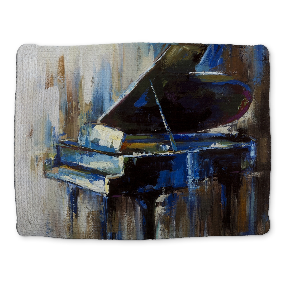 Picture of Begin Home Decor CBPM1418EDSITF 14 x 18 in. Musical Blue Industrial Braided Placemat - Abstract Grand Piano