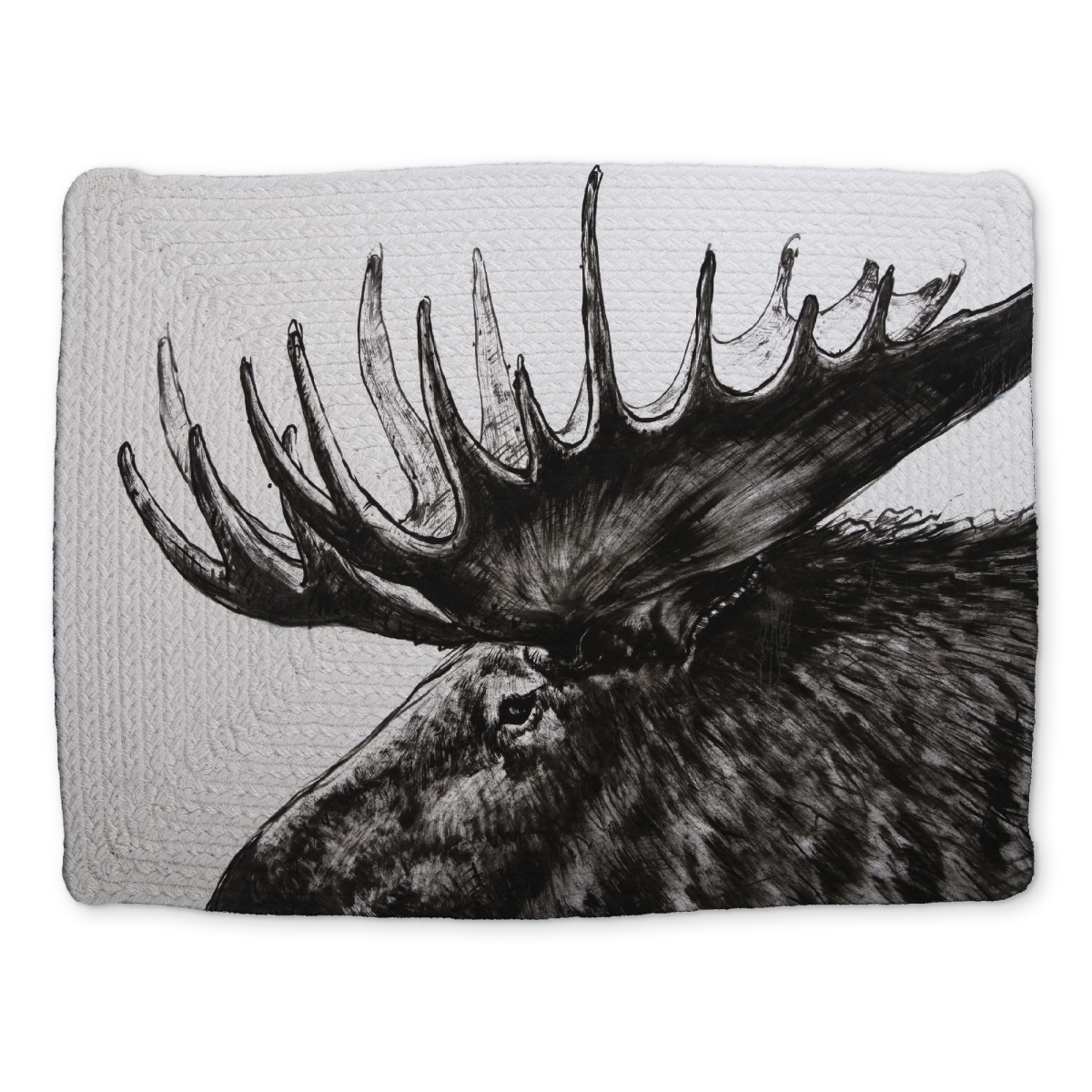 Picture of Begin Home Decor CBPM1418IDPRF9 14 x 18 in. Moose Plume Rustic Braided Polyester Placemat - Animal Decor