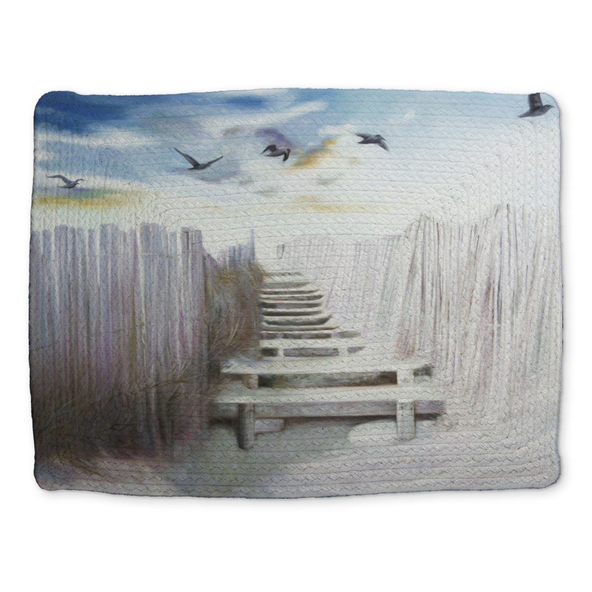 Picture of Begin Home Decor CBPM1418N2UQEY 14 x 18 in. Break at the Beach Marine Bird Placemat - Coastal Home Decor