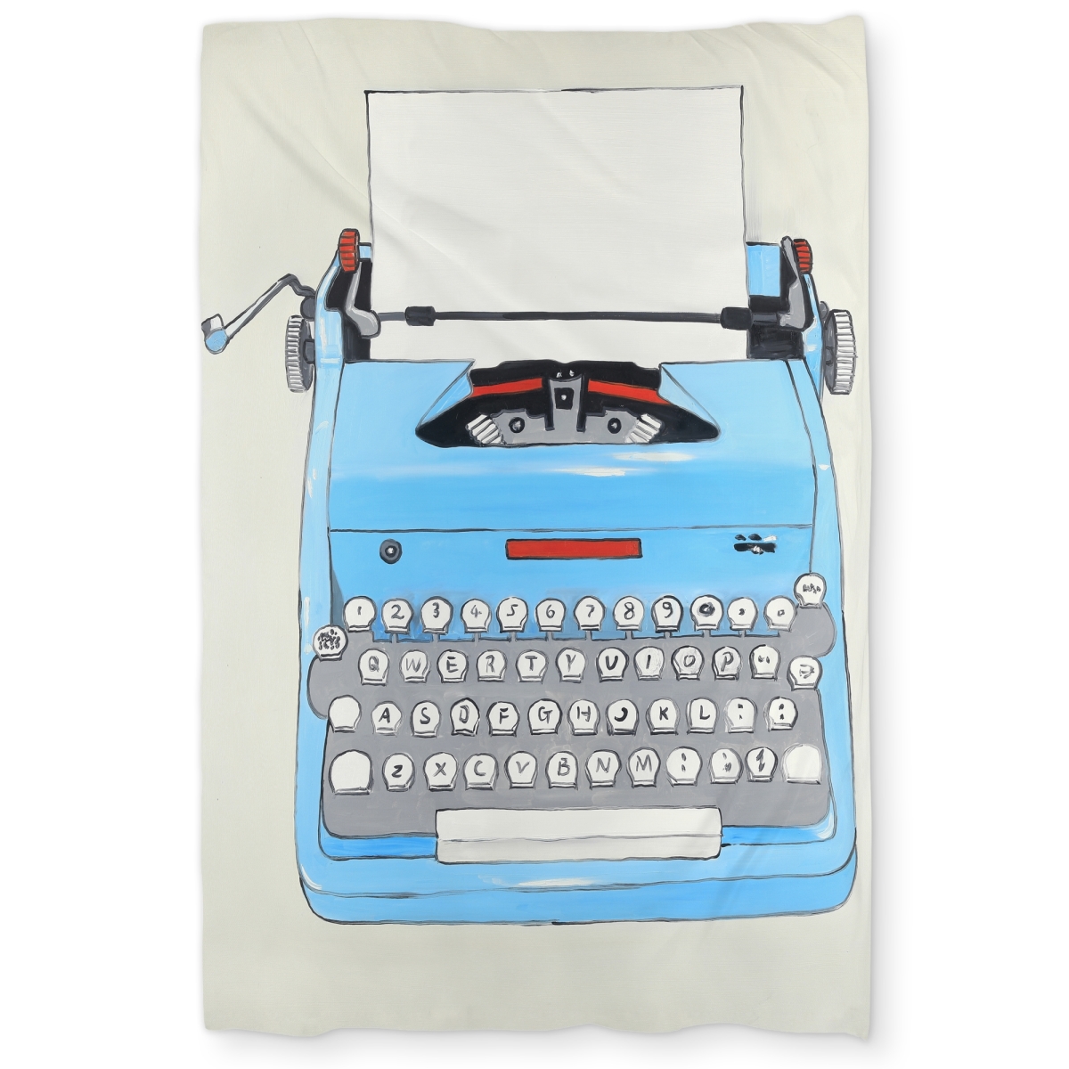 C1DCTXLWLLB7OD Blue Typewriter Machine Twin Size Extra Long Duvet Cover - Bedroom Decor Accent