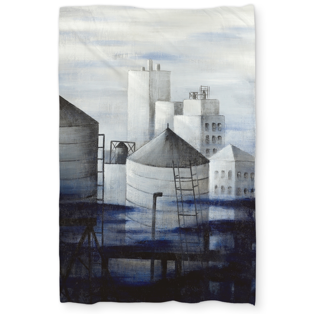 C1DCTXLWCDCC8M Gray City with Blue Clouds - Contemporary Cities Twin Size Extra Long Duvet Cover