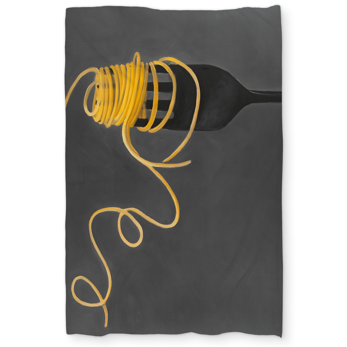 C1DCTXLWRLYX1L Spaghetti Pasta Around A Fork Twin Size Extra Long Duvet Cover - Contemporary Decor