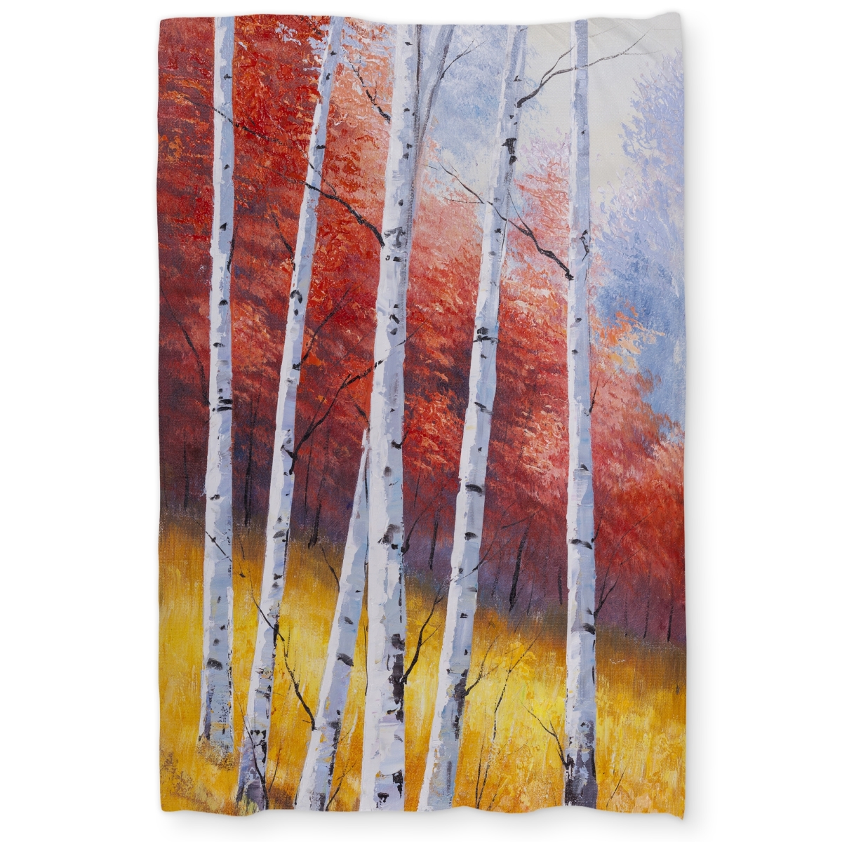 C1DCTXLWICO615 Fall Landscape with Birches - Modern Trees Twin Size Extra Long Duvet Cover - Home Decor