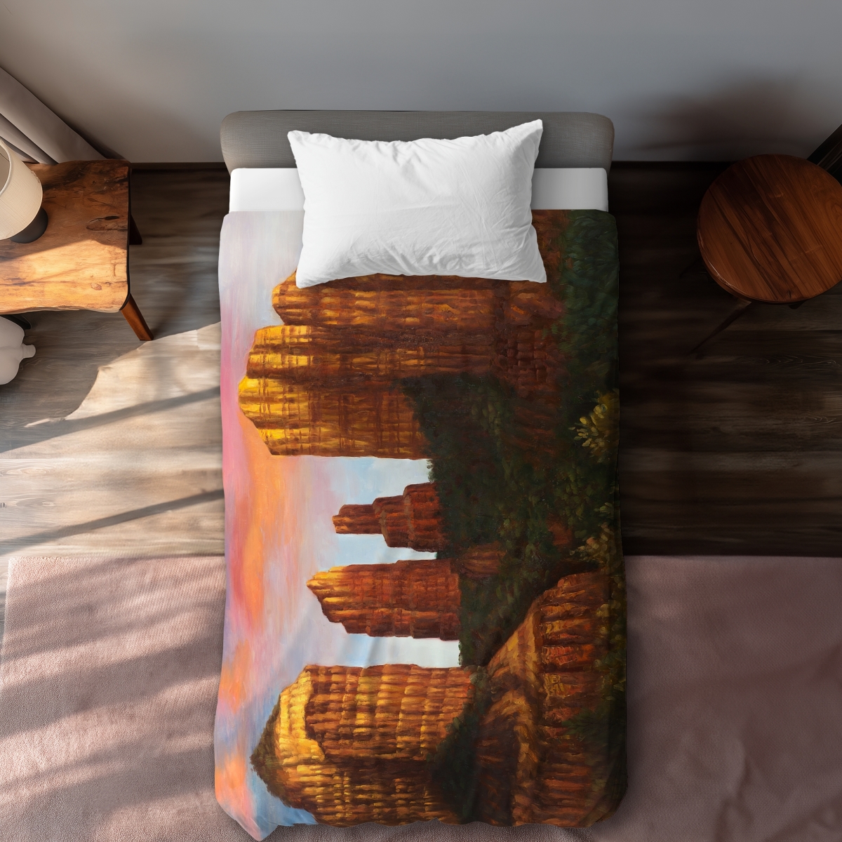 C1DCTXLWSDF96V Cathedral Rock Arizona Office Modern Twin Size Extra Long Duvet Cover - Home Decor