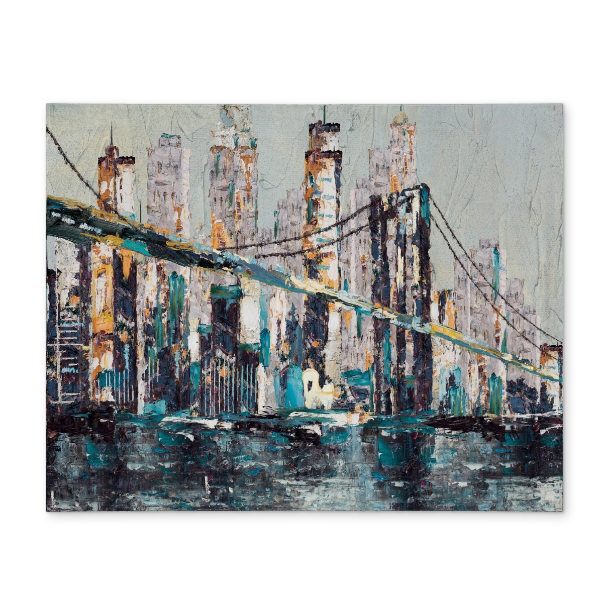 Picture of Begin Home Decor CPPM14188ULY03 14 x 18 in. Abstract Bridge Blue Bedroom Placemat - Textured Home Decor