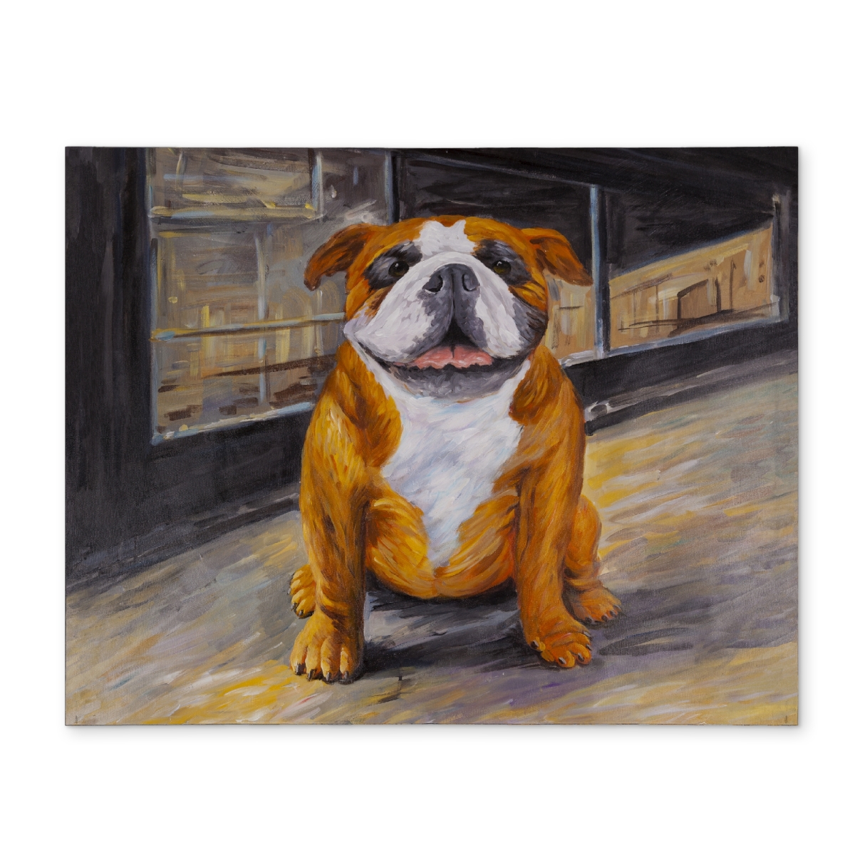 Picture of Begin Home Decor CPPM1418FCW2V4 14 x 18 in. Smiling Bulldog Polyester Placemat - Contemporary Pet Decor