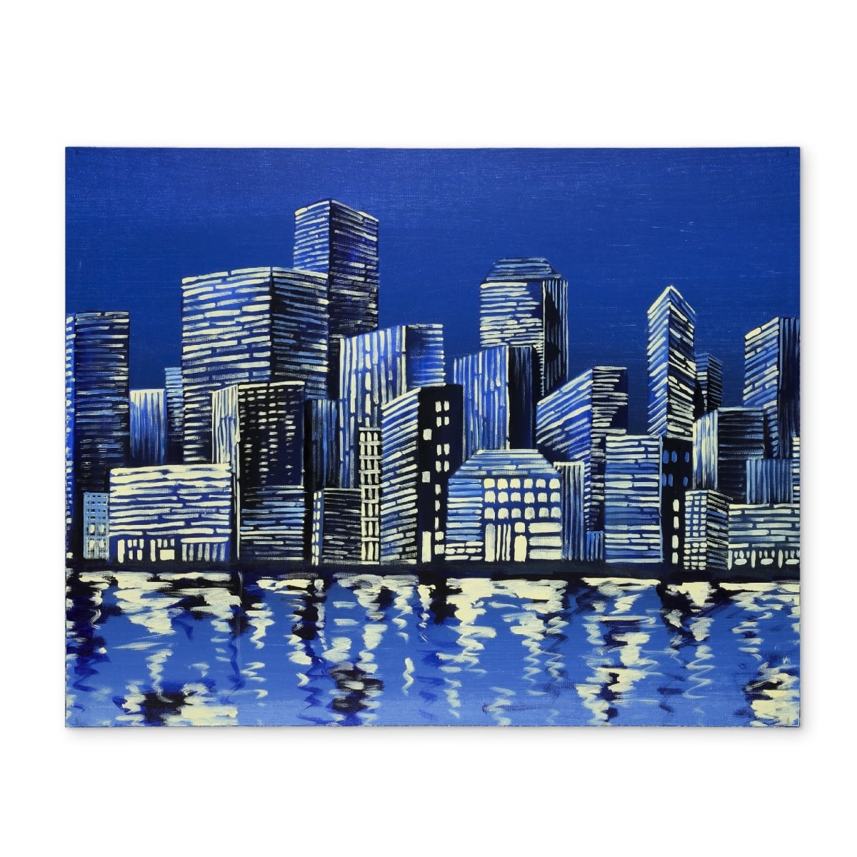 Picture of Begin Home Decor CPPM1418A13S21 14 x 18 in. City in Blue Polyester Placemat - Home Decor Building Blue Cities