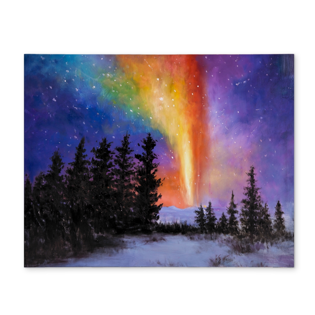CPPM141852IZ0D 14 x 18 in. Aurora Borealis Forest Placemat - Contemporary Bedroom Decor