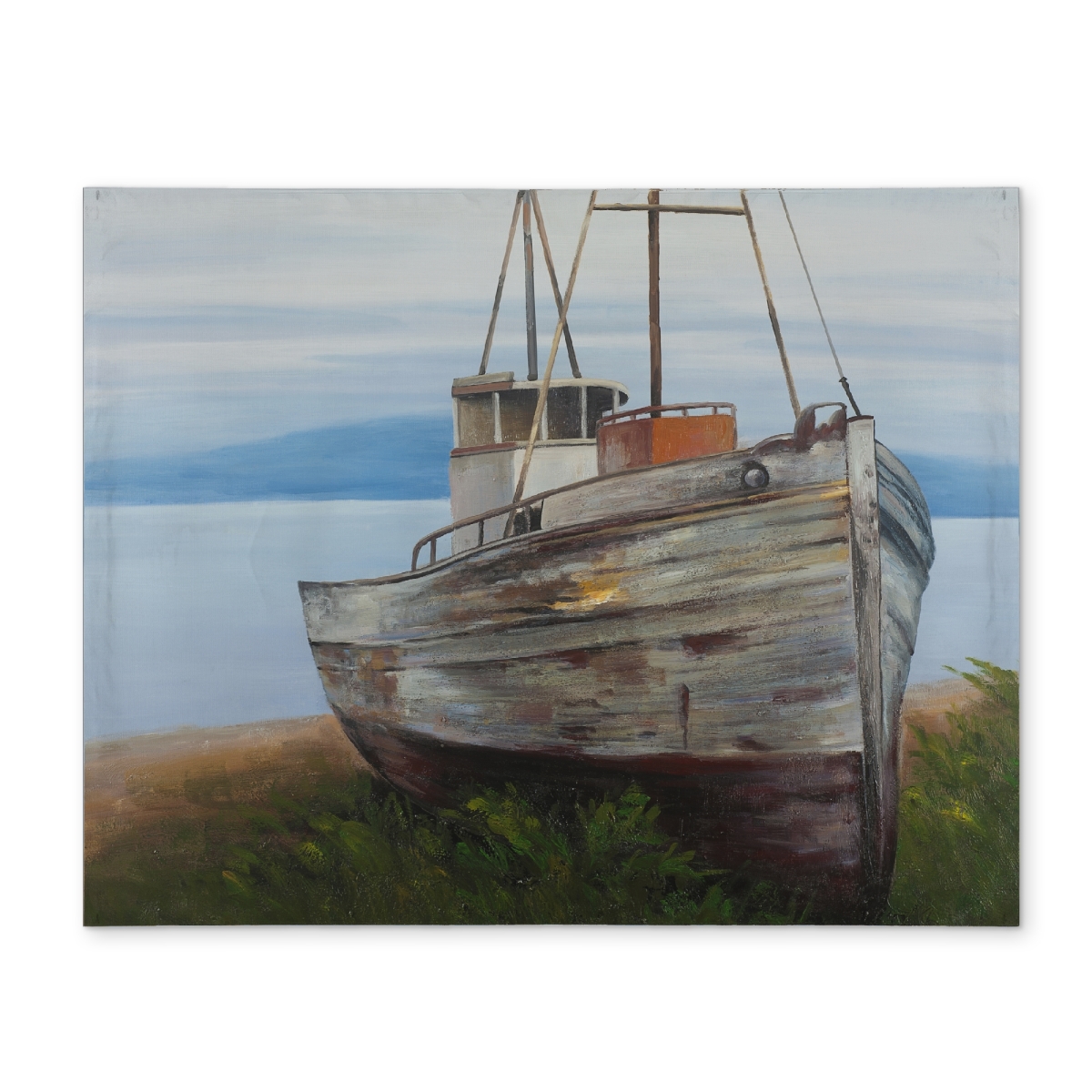 Picture of Begin Home Decor CPPM1418NI681A 14 x 18 in. Old Abandoned Boat Blue Placemat - Contemporary Home Decor