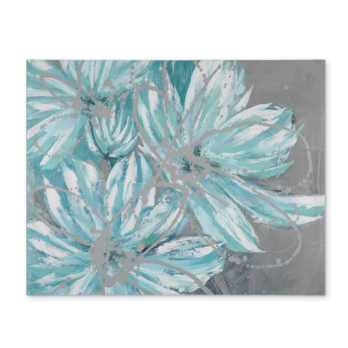 Picture of Begin Home Decor CPPM1418BBDKXA 14 x 18 in. Three Little Abstract Blue Flowers - Floral Polyester Placemat