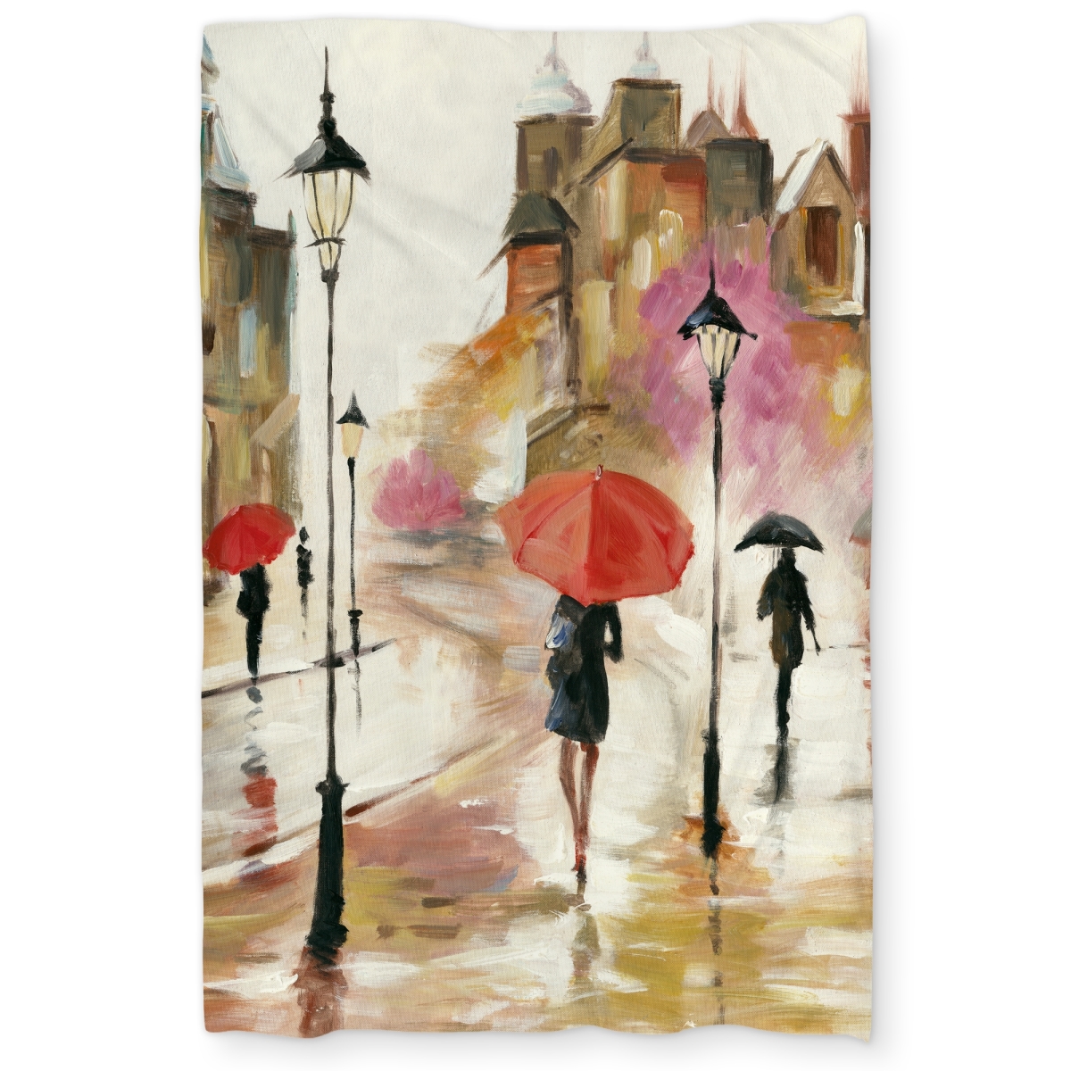 C1DCTXLWB8AAOX Passersby Under Their Umbrellas - Woman Cities Twin Size Extra Long Duvet Cover
