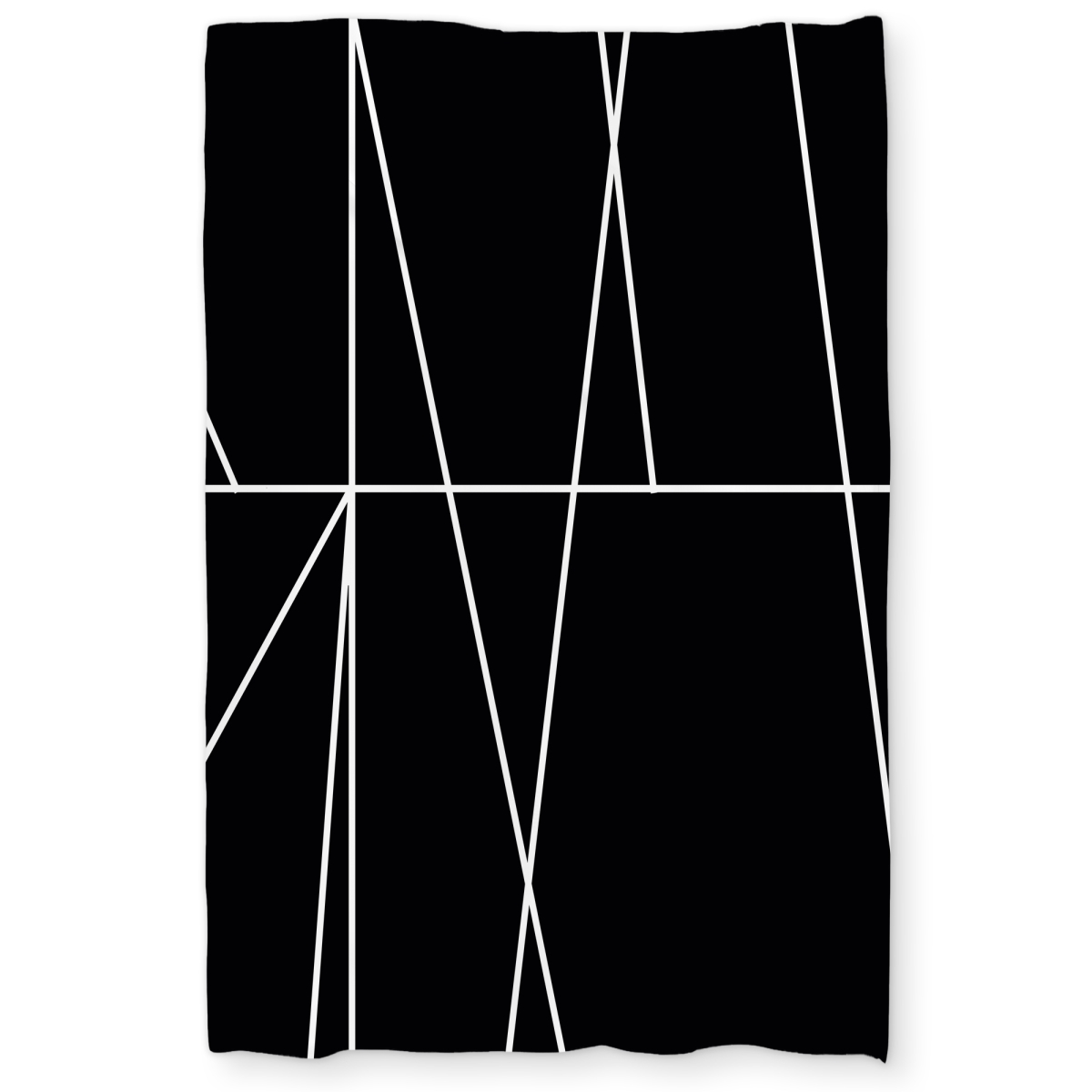 C1DCTXLWECP2JJ Abstract White Twin Size Extra Long Duvet Cover - White Stripes on Black Background