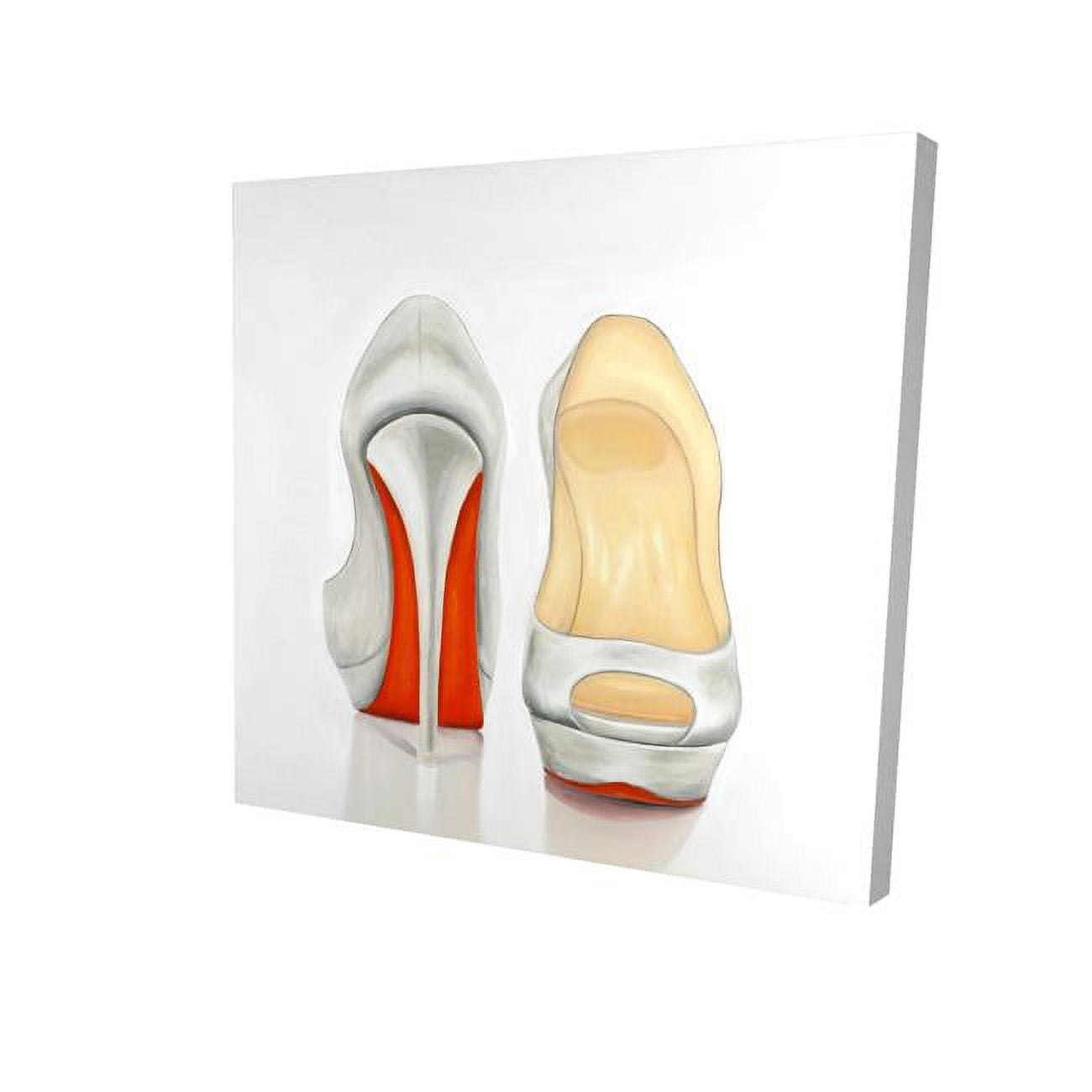 32 x 32 in. Red & White Pumps-Print on Canvas