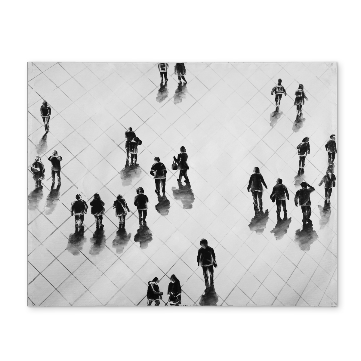 Picture of Begin Home Decor CPPM1418UBHM12 14 x 18 in. Street Scenery Placemat - Overhead People View - Home Decor