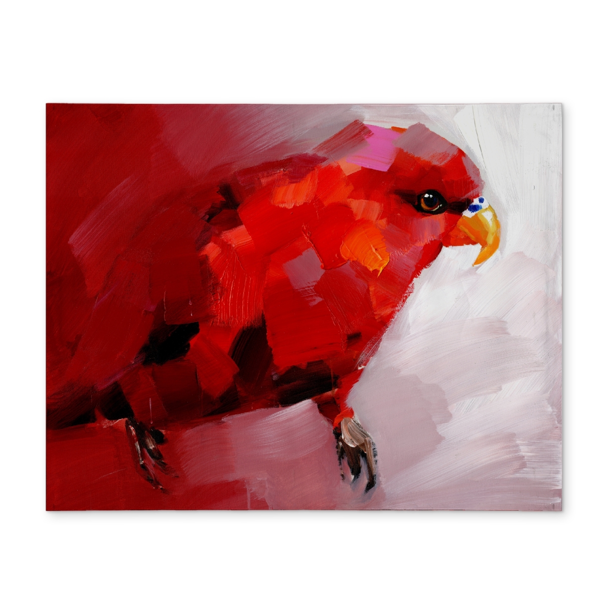 CPPM1418Y00AIM 14 x 18 in. Abstract Red Parrot Placemat - Contemporary Bird Bedroom Decor