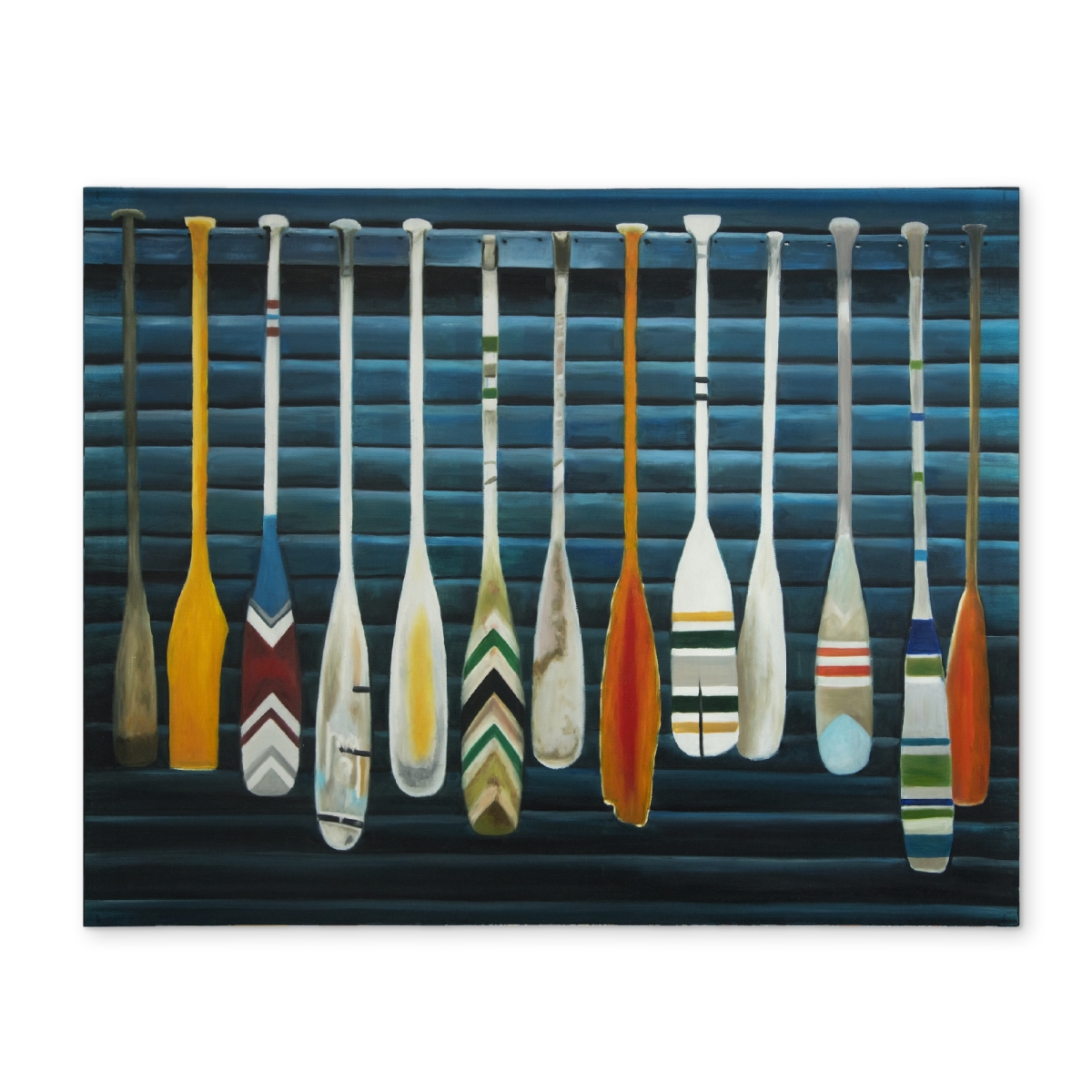 Picture of Begin Home Decor CPPM1418O3PFD2 14 x 18 in. Marine Bedroom Blue Polyester Placemat - Paddles Home Decor