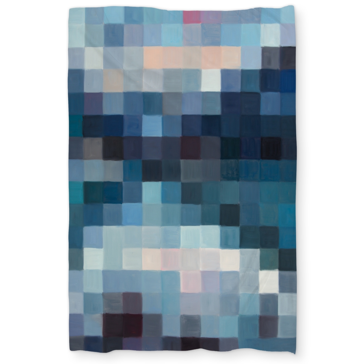 C1DCTXLWHF9GT6 Pixelated Mountainous Landscape Blue Twin Size Extra Long Duvet Cover - Home Decor
