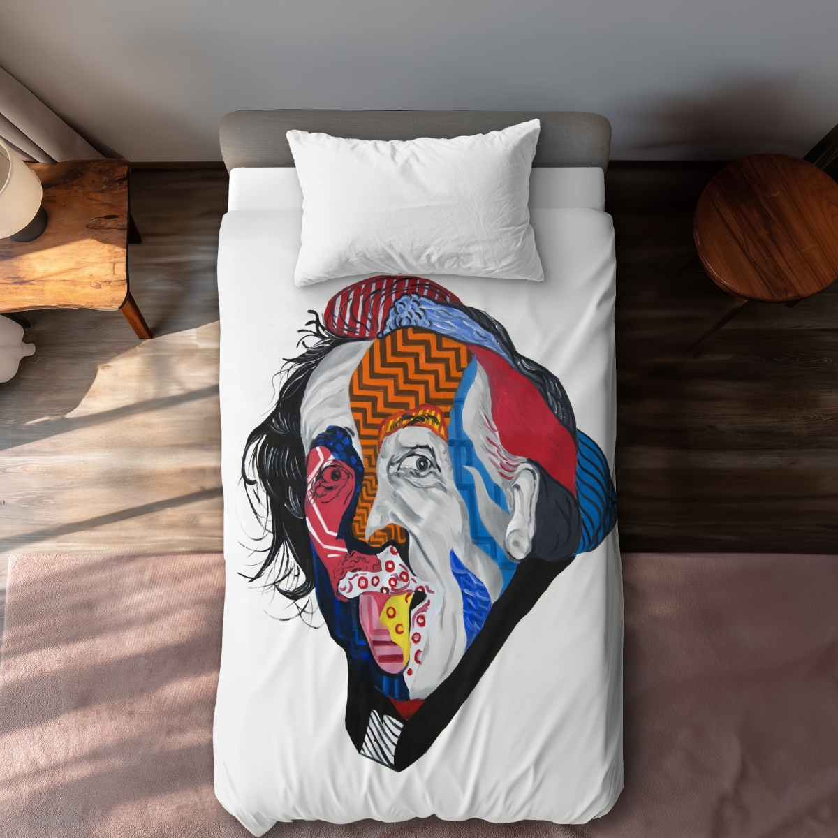 C1DCTXLWBIN2R7 Abstract Albert Einstein Twin Size Extra Long Duvet Cover - Contemporary Pop Art