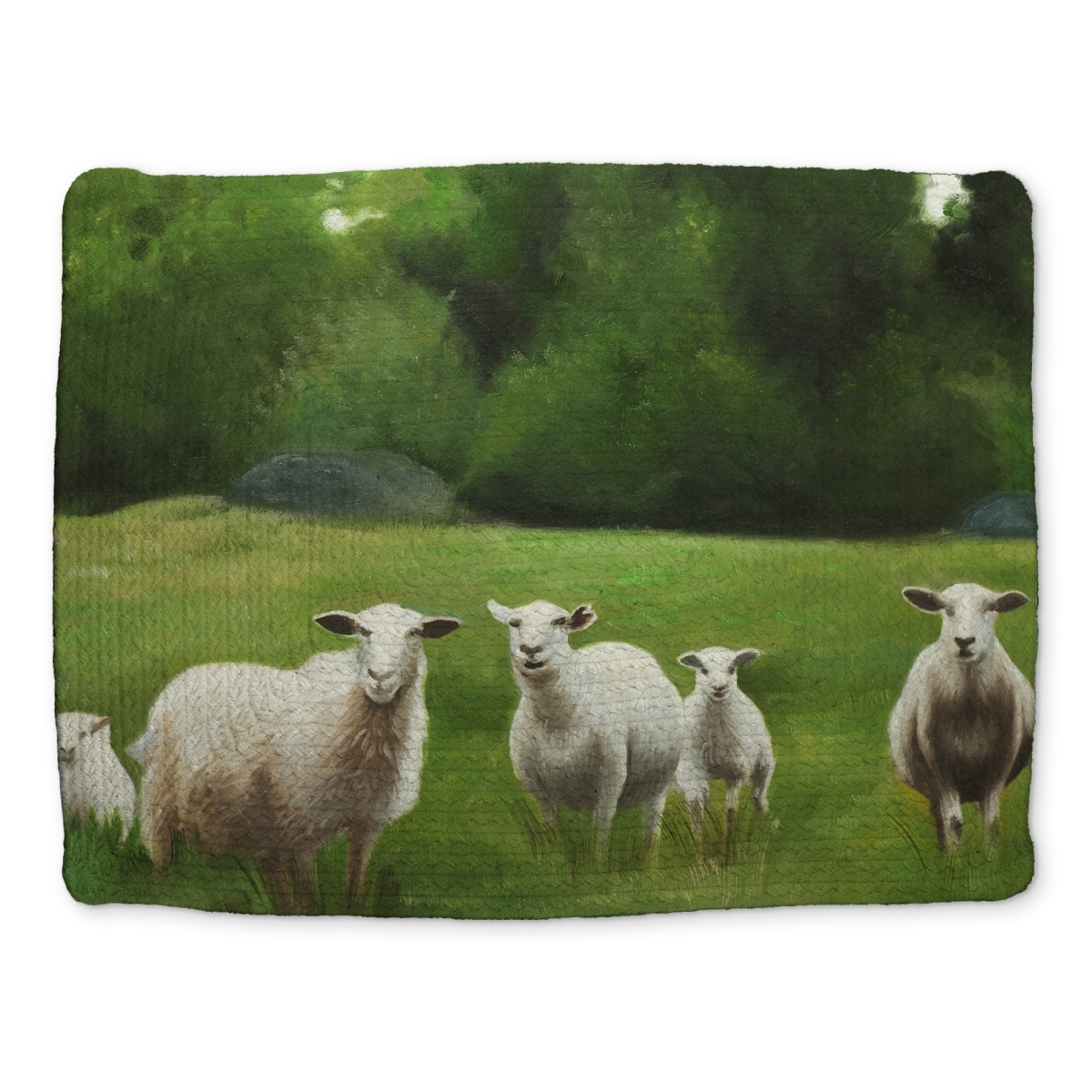 Picture of Begin Home Decor CBPM14186TLMWV 14 x 18 in. Fields of Sheep Placemat - Rustic Farm Animals Home Decor